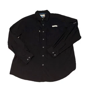 Men's Magellan Size M Medium Fishing Shirt Black Button Down Roll Tab Sleeves - Picture 1 of 4