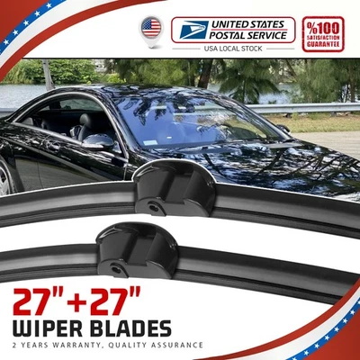 27''27" Front Windshield Wiper Blades Set For Mercedes-Benz CL63 AMG CL65 AMG - Imagem 1 de 4