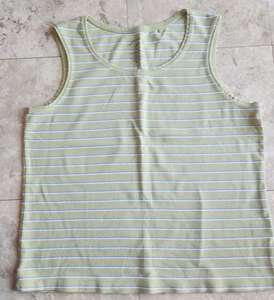 E70 White Stag Tee Stretch grün blau Streifen Lrg Tanktop schrumpfbeständig - Bild 1 von 7