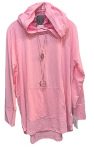 Neu mit Etikett LuLaRoe XL einfarbig rosa Strick bernsteinfarben Kapuzen-SWEATSHIRT - Bild 1 von 8