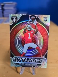 2024 Totally Certified Xavier Worthy On Target Rookie Mirror Red KC Chiefs - Picture 1 of 2