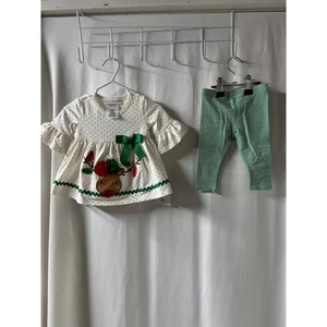 Bonnie Baby NWT Girls Reindeer Dress & Leggings Set 0-3 Months Christmas Outfit - Picture 1 of 6