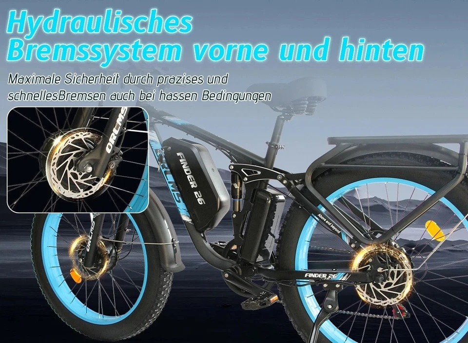 TESWAY Neu Reifen (vorne und hinten–Innen-und Außenrohre) + Bremsscheibe Bremsbeläge