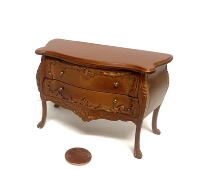 BESPAQ DOLLHOUSE MINIATURE DRESSER/CABINET WITH A NEW WALNUT FINISH 4447 NWN - Image 1 of 4