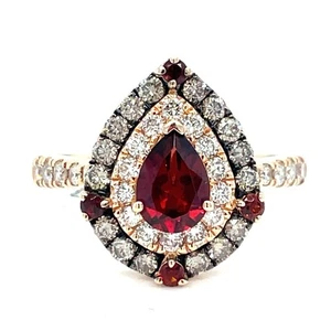 Anillo de diamantes granate Levian de oro amarillo de 14 quilates para mujer 4,10 g 0,75 quilates talla 8 - Imagen 1 de 5