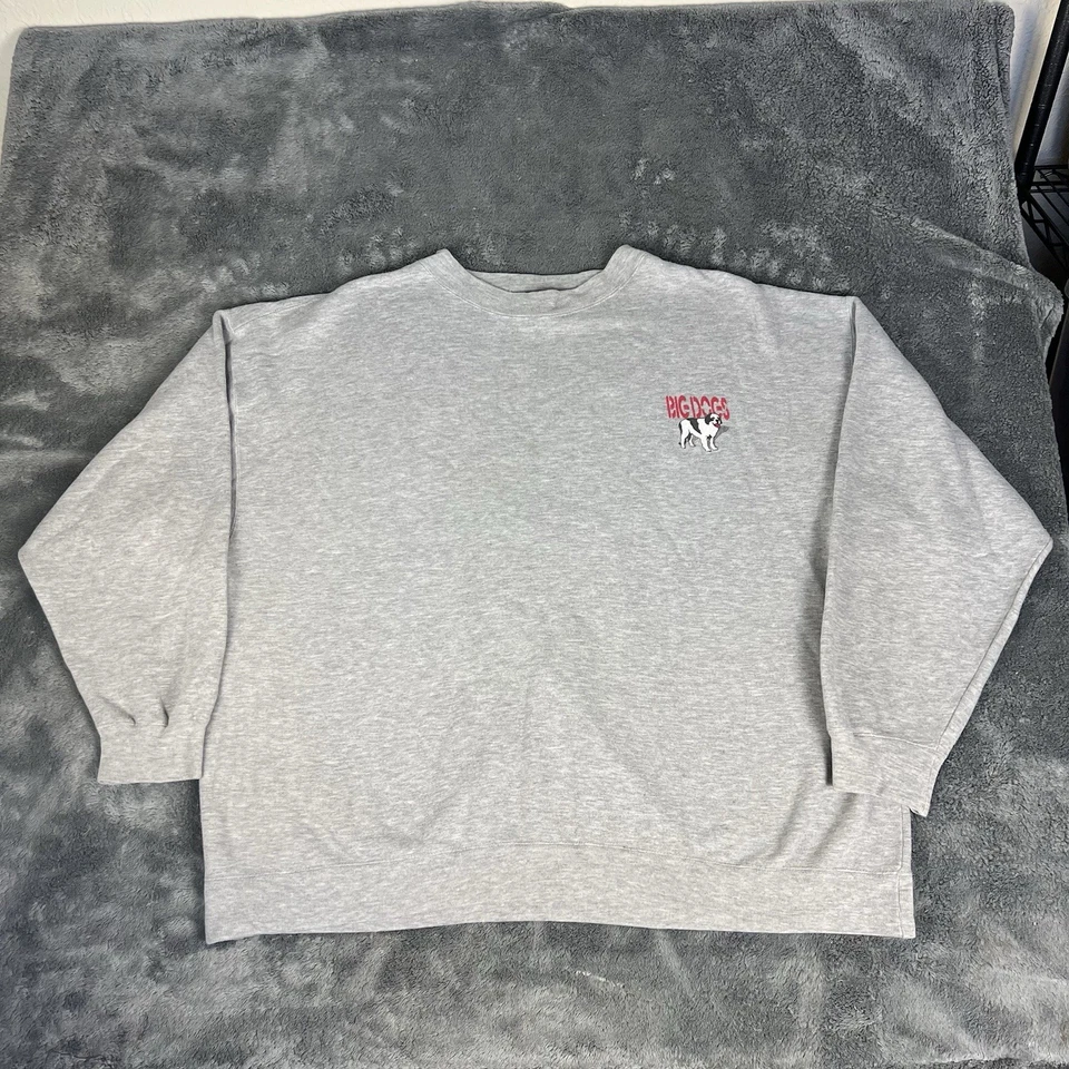 Vintage Big Dogs Sweatshirt 3XL Crewneck Gray 90s Pullover - Image 1 of 4