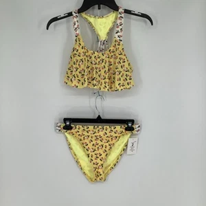 Hobie NWT Girls 16 Yellow Cherry Print Bikini Set W48 - Picture 1 of 12