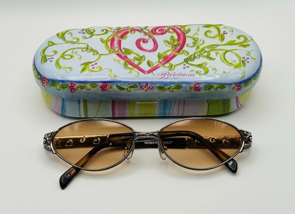 Gafas de sol Brighton Renee's Bouquet plateadas ojo de gato tortuga marrón degradado 54-15 Foto 1 de 4