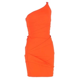 Versace One-Shoulder Mini Fitted Dress in Orange Viscose - Picture 1 of 6