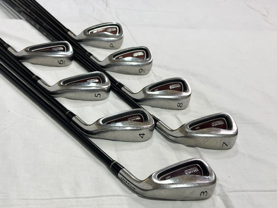 Nickent Genex Titanium ARC Irons 3-PW RH Graphite S Flex + Jumbo Grips | Nice! - Image 1 of 4