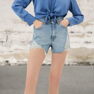 Pantalones Cortos Topshop Nuevos Sin Etiquetas Rasgados Línea A Mamá En Azul Medio Talla 8 - Imagen 1 de 6