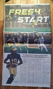 2025 Michigan Wolverines Football Michigan Daily Newspaper Bryce Underwood Debut - Picture 1 of 3