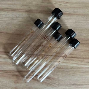 Tubo de vidrio de fondo redondo de 5 ml-100 ml tapa de escala de alta temperatura contenedor de muestra - Imagen 1 de 16
