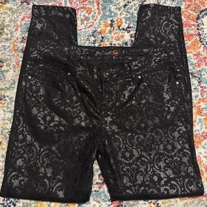 Pantalones G By Guess negros brillantes súper ajustados talla 32 - Imagen 1 de 7