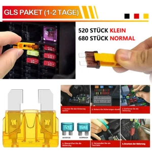 1200x KFZ Sicherungen im Set 2A-40A Auto Flachsicherungen Sortiment 11+19 mm - Bild 1 von 21