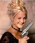 Drew Barrymore Posing With Gun 8X10 Photo Print