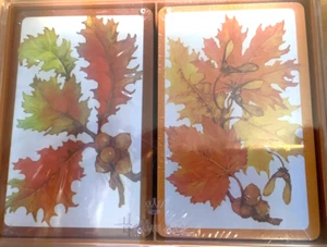 Hallmark Autumn Leaves 2 Decks Bridge Plastic Coated Playing Cards NEW Sealed - Picture 1 of 2
