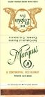 Carmel California Marquis A Continental Restaurant Vintage Matchbook Cover