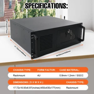 4U Server Chassis Server Case Rackmount Case Wall-Mount Network Server Cabinet - Picture 1 of 9