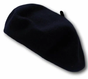 100% Pure Wool Fashion Beret - Dark Blue - Unisex - for Men & women - Picture 1 of 3