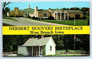 Postal del lugar de nacimiento de Herbert Hoovers en West Branch Iowa - Imagen 1 de 2