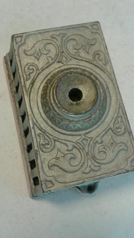 Antique Cast Iron Victorian Doorbell Push Button Architectural Eastlake Design Cover