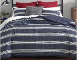 Set copripiumone Nautica Craver King blu navy nuovo - Foto 1 di 6