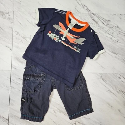 Diesel Baby Lot- 12 Month Airplane Tee And 6 Month Cargo Pants Infant 6-12 Month - Image 1 of 4