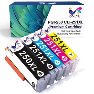 5 Stück PGI-250 XL CLI-251 XL Tintenpatrone für Canon PIXMA MG5420 MG5520 Drucker - Bild 1 von 6