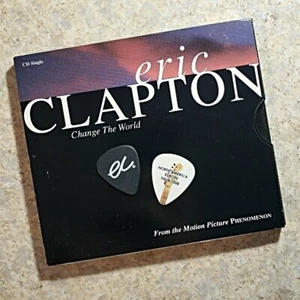 ERIC CLAPTON Change The World CD single 1996 + 2 guitar picks 2008 tour pick set - Picture 1 of 5