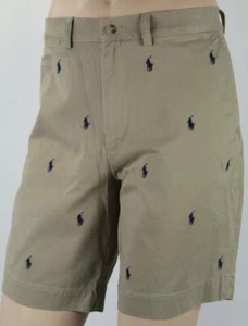 Polo Ralph Lauren Khaki Tan Classic Fit 9" Chino Shorts Multi Pony NWT - Picture 1 of 1