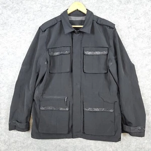 Calvin Klein Black Size L Chore Jacket/Coat Parka With 4 Front Pockets SPLOTCHES - Picture 1 of 19