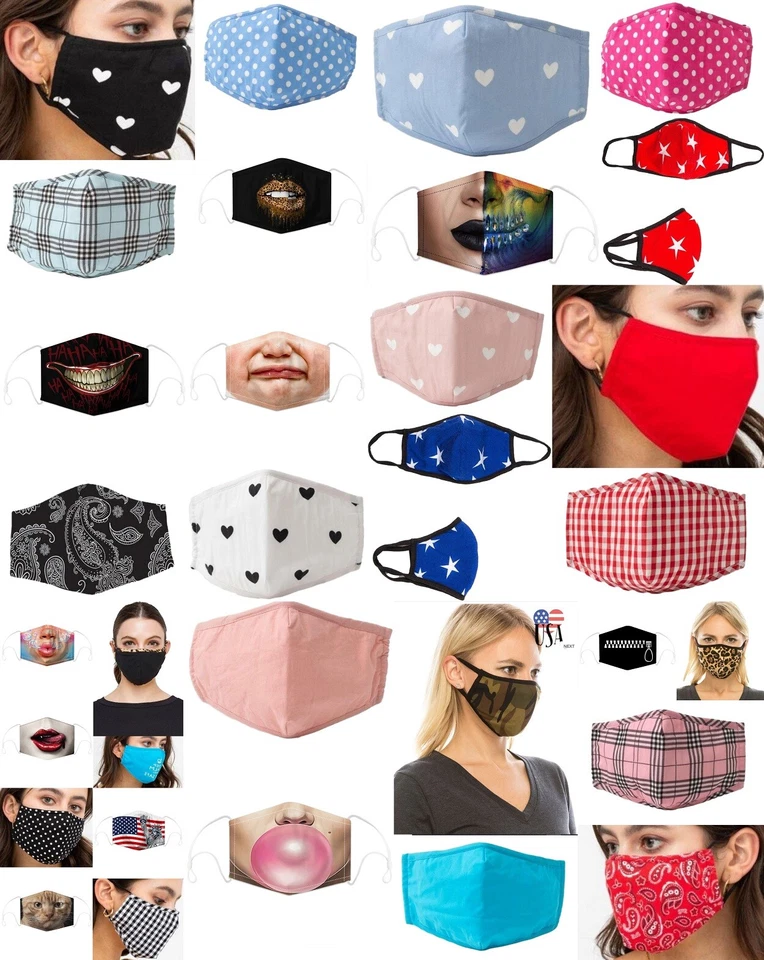 Face Mask Double Layer Washable Reusable Fabric Protective Mouth Covering Filter - Image 1 of 1