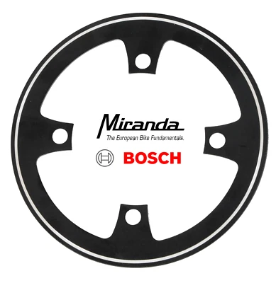 Miranda Bosch E-Bike 38T 4 Bolt Chain Guard - CNC Alloy  - Black/Silver - Image 1 of 4