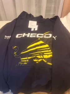 Red Bull Racing puma F1 Sergio Perez Checo Hoodie Sweatshirt - Men - Navy Blue - Picture 1 of 4