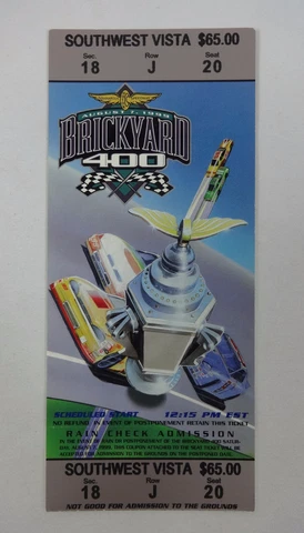 1999 Brickyard 400 Race Used Ticket Stub IMS Nascar Winner #88 Dale Jarrett Cover