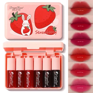 6 Colors Lip Tinted Stains Set, Mini Vivid High Pigment Lipstick, Hydrating Mois - Picture 1 of 12