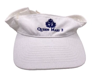 Queen Mary 2 Visor White and Navy Blue Adjustable Hook & Loop Closure - Picture 1 of 6