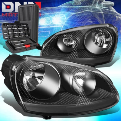 PARA VW JETTA/GTI 2005-2010 CARCASA NEGRA FARO ESQUINERO TRANSPARENTE FARO + HERRAMIENTAS Foto 1 de 4