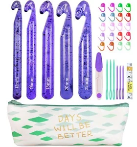5 Large Crochet Hook,25mm 20mm 18mm 15mm 12mm Size Crochet Hook, Large Croche... - Picture 1 of 7