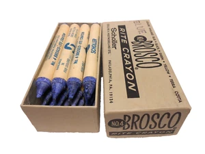 BROSCO Rite Crayon Scholler NO. 4 Marking Crayon One Dozen BLUE New Old Stock - Picture 1 of 1