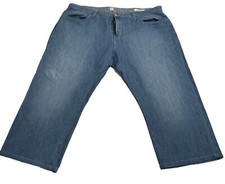 Agave Denim Jeans Mens 44 Blue Waterman Relaxed Deep Marine Linen Cotton Blend