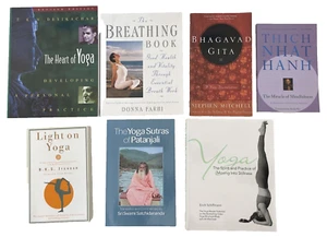 Lot / 7 yoga teacher books LIKE NEW Hanh Iyengar Desikachar Patanjali Schiffmann - Bild 1 von 10