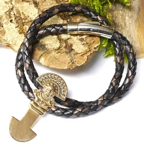Lederkette L42cm+ Bronze Inka Ritualmesser Schutz Amulett TUMI Naymlap Heiler - Bild 1 von 5