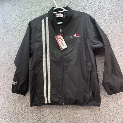 Chaqueta cortavientos Dale Earnhardt Jr 8 Chase Authentics para niños negra a rayas L Foto 1 de 4