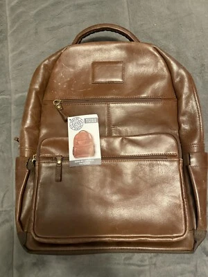 NEW BROWN BUFFALO Genuine Leather Backpack LAPTOP CASE 16x10x7.5 RETAIL 249.95 - Image 1 of 4