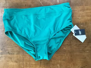 Slip bikini Lands' End fondo nuoto isola verde smeraldo misto nylon taglia 14 NUOVO - Foto 1 di 6