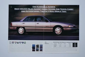 1987 Oldsmobile Achieva SL Vintage 100 K Test Foldout 4 Page Original Print Ad - Picture 1 of 5