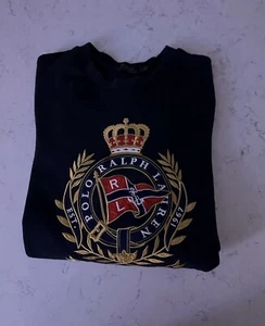 Ralph Lauren RRL Purple Label Sudadera Ejército Azul Marino King Crew RL-67 L... - Imagen 1 de 5