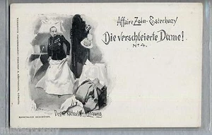 JUDAICA Jewish Affair Zola Esterhazy No.4 Veiled Lady PC Circa 1898 - Picture 1 of 1